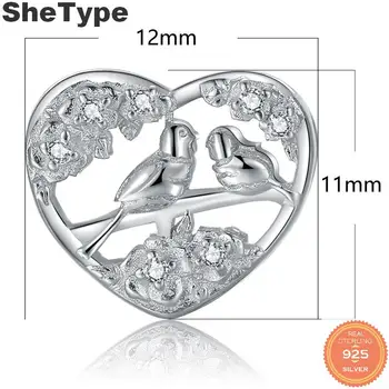 SheType Songbird 1.8 g Šarmu Sudrabs 925 Sterling Silver Dāvana Mātes Piekariņi, Rotaslietas DIY 2019