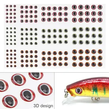 183pcs/daudz 3D Stick Zvejas Acis Lidot ar Piesaisti Simulācijas Acis Zvejas Vilinājums DIY Sarkana Zaļa Oranža