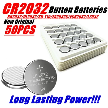50gab Augstas Kvalitātes CR2032 DL2032 ECR2032 BR2032 3 V Litija Akumulatoru Skatīties Rotaļlietas Kalkulators, Auto Tālvadības pults Pogu Monēta Šūnu