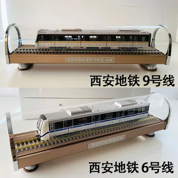 1:68 Mēroga Transportlīdzekļa Modelis Xi ' an Metro Līnija, 6 Un 9 Statiskās Dzelzceļa Tranzīta Vilcienu Smilšu Galda Rotājumi Pieaugušo Kolekcija Dāvanu Suvenīri