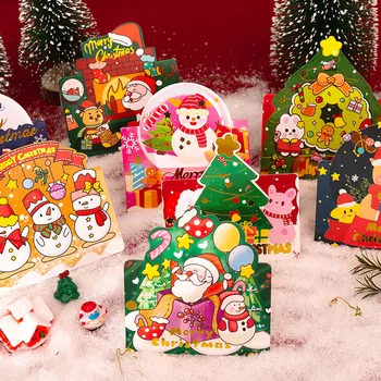 8pc/set Ziemassvētku Kartes Santa Kartes Precēties Apsveikuma Kartītes Ziemsvētki Puse Ielūgumus, Dāvanas Jaunajā Gadā Svētību Apsveikuma Kartīti, Dāvanu Mazulis
