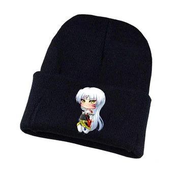 Anime Inuyasha Adīta cepure Cosplay Unisex cepure Drukāt Pieaugušo Ikdienas Kokvilnas cepure pusaudžu ziemas Adīta Cepurīte