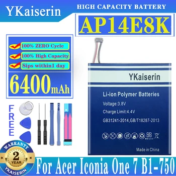 YKaiserin AP14E8K (1ICP4/86/94) 6400mAh Akumulatoru Acer Iconia Viens 7 B1-750 KT.0010G.007 PAD Tablet Batterij + Instrumenti