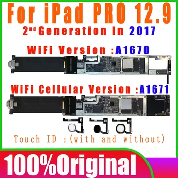 A1670 WIFI Versija A1671 WLAN Mobilo Oriģinālā iPad Pro 2017 12.9 collu Mātesplati Loģikas plates ar IOS Sistēma NAV iCloud