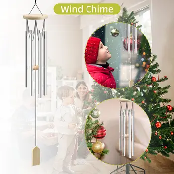 Wind Chimes Caurules Dārza Feng Shui Metāla Āra Iekštelpu Guļamistabā Liela, Dziļa Toņa Mākslas Amatniecības Mūsdienu Mājas Dekoru Ziemeļvalstu Ziemassvētki,