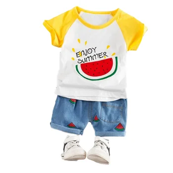Vasaras Baby Girl Apģērbu Modes Zēns Apģērbu Arbūzs Kabatas T Krekls, Bikses, 2gab/komplekts Bērniem, Apģērbs Bērniem, Ikdienas, Sporta Kostīmi