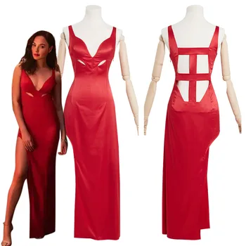 Sarkanais Paziņojums Bīskaps Cosplay Kostīms Sievietēm Sarkanā Dziļu V Kleita Tērpiem Halloween Karnevāla Tērps