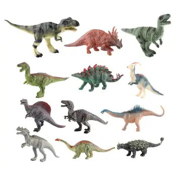 12-Pcs Reāli Dinozauru Skaitļi Bērniem, Dzīvnieku Rotaļlietas, Kas Ar Tyrannosaurus Triceratops Stegosaurus Izglītības Attēls Rotaļlietu Nāve
