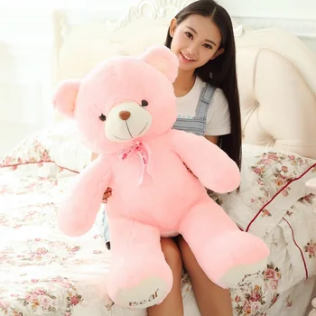 liels jaunu plīša loku teddy bear rotaļlietas pildījumu jauki rozā lācis lelle dzimšanas dienas dāvanu par 120cm s2952