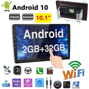 10.1 Collas 2 Din Android 10 Automašīnas Radio Multimediju Video Atskaņotājs, GPS, Bluetooth, FM WIFI USB Universālā stūre kontroles 2DIN