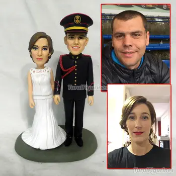policists policists kāzu kūka topper statuetes statuja dizaina pakalpojumu, ko Turui Figūriņas pasūtījuma bobblehead Multiplikācijas filmu varoņi lelles