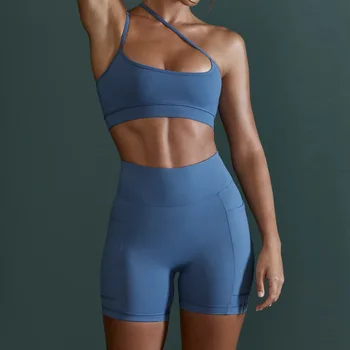 Jogas Komplekts Sievietēm Divas Gabals Fitnesa Sporta Tērps Sievietēm Scrunch Butt Workout Sporta Bikses Push Up Bra Komplekts 2023 Darbojas Sporta Komplekts