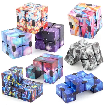 Antistresa Bezgalīgs Atpūsties Magic Cube Puses Rotaļlietas Dice Biroja Flip Kubikmetru Puzzle Bumbu Dekompresijas Atslodzes Autismu Pieaugušo Rotaļlietas