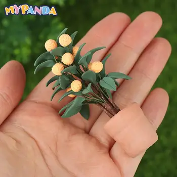 1:12 Leļļu Namiņš Miniatūras Simulācijas Mandarīns Apelsīnu Koku Eglītes Podos Augļu Koki, Augi Modelis Pasaku Dārzu Dekori, Rotaļlietas