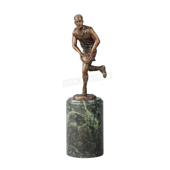 Regbija Spēlētājs Statuja Karstā Liets Bronzas Mūsdienu Sporta Vīrietis Skulptūru Statuetes Mākslas Mājas Apdare