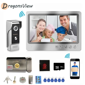 DragonsView Wifi bezvadu Video Domofons Durvju Tālruni 9 Collu Digital HD LCD 1000TVL Durvju Kameru ar Kustības Atklātu Ieraksta Remote Unlock