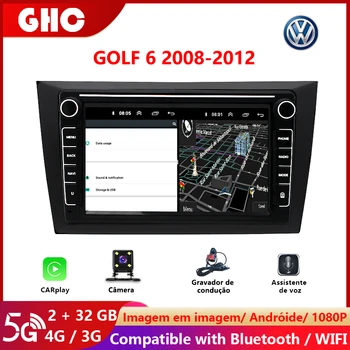 Automašīnas Radio Multimediju Android Player, Volkswagen Golf 6 2008. - 2012. Gadam 2 Din Android Carplay GPS Bluetooth Stereo Video Autoradio
