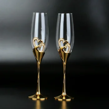 2GAB Kristāla Šampanieša Glāzes Pāris Kāzu Dāvanu Puse Glāzes, Kristāla Glāzes Bāra Piederumi Vīna glāzes ar kājiņu Dzeršanai