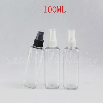 100 ML Caurspīdīgs Plastmasas Pudele Ar Aerosola Sūkni , 100CC Tonera / Ūdens Iepakojumu Pudeles , Tukši Kosmētikas Konteineru ( 50 GAB/Daudz )