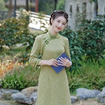 Kleitas, Sievietēm, Cheongsam Ķīniešu Tradicionālo Apģērbu Meitenēm Slim Slik Svārki Qipao Vakara Kleita