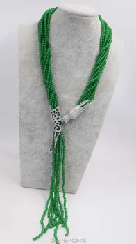 7rows zaļā nefrīta pērles apaļa 4mm kaklarota 32inch vairumtirdzniecības pērlītēm dabas pūķis aizdare dāvanu atlaides FPPJ