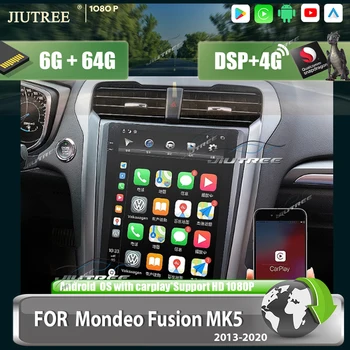 Automašīnas Radio 128G 13.6 Collu Tesla Stila Touch Screen Ford Mondeo Kodolsintēzes MK5 hibrīda Android Multivides Video Atskaņotājs, GPS Navigator