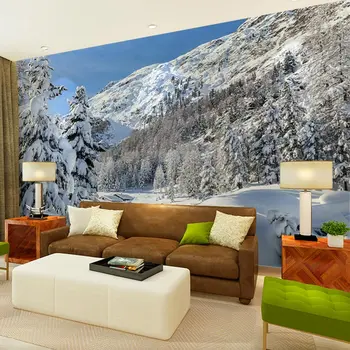 beibehang sniega dekorācijas hd dabas ainavu fotogrāfiju drukas papier papel de parede 3d tapetes dzīvojamā istabā, guļamistabā sienas decal