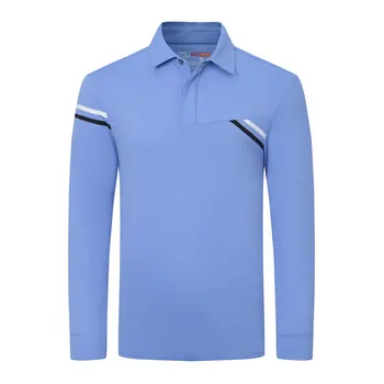 Pavasara Rudens Golfa Apģērbs Vīriešu Garām Piedurknēm Golfa T-Krekls Tīrtoņa Krāsu Āra Sporta Gadījuma Modes Atloks Golf, Polo Krekls