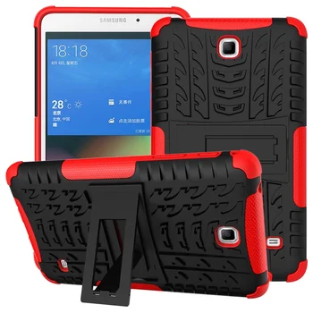 Hibrīda Bruņas Tablet Case for Samsung Galaxy Tab 4 7.0 SM-T230 Statīvs Grūti Aizmugurējo Vāciņu ar Elastīgu TPU Plastmasas, Silikona Gadījumā