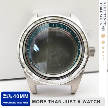 Vīriešu pulkstenis Ūdensizturīgs Gadījumā 40mm Skrūvju Bloķēšanas Nerūsējošā Tērauda Lietā, Zaļā Nodaļa Gredzenu Sapphire Kristāla Fit Japāna nh35 nh36