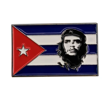 Che Guevara Revolucionāro Ikona Kubas Karogu Broša Pin Jaka Atloks, Metāla Adatas, Piespraudes Nozīmītes Izsmalcinātu Rotaslietas, Aksesuāri