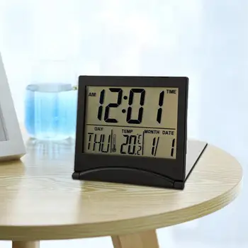 Elektronisko Locīšanas LCD Digitālais Modinātājs Darbvirsmas Laika Temperatūras Ceļa Stacijas Higrometru pulksteni Pulksteni, Galda, Galda Min E3X8