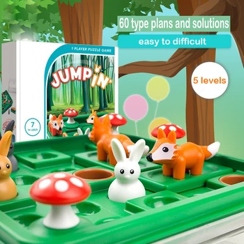 Zaķis Veselīgs Spēle Bērniem Puzzle Board Dambrete Rotaļlietas Smieklīgi Trušu Fox Kustīgo Stratēģiju Galda Dāvana Bērnu Smadzeņu Attīstību