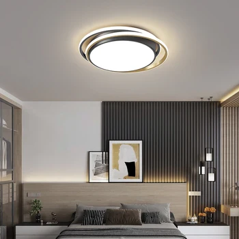 Minimālisma Melnā Zelta Kārtu LED Griestu Lampas Guļamistabas, Dzīvojamā Ēdamistaba Eju Ieejas Halles, Virtuves, Vannas Istabas Apgaismojums