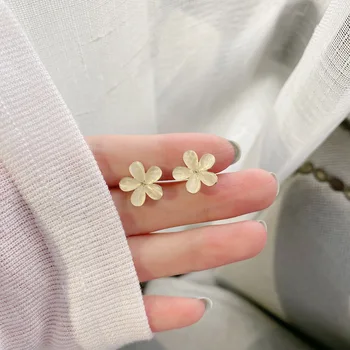 Korejas Modes Minimālisma Mazo Ziedu Auskari Klips Nav Pīrsings Gudrs Opal Ziedlapiņu Zieds Klipu Auskari nav Pīrsings Sievietēm