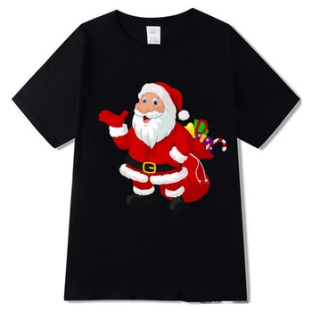 Kawaii Santa Claus Apdrukas T-krekls Sieviete/vīrietis Kokvilnas Vīriešu T Harajuku Streetwear Oversize
