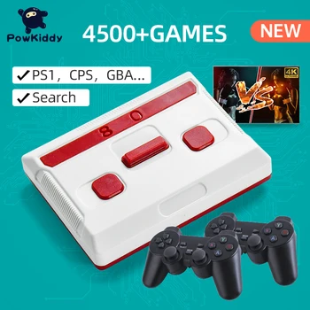 POWKIDDY Jaunu J60 HD Video Spēļu Konsole PS1 Iebūvēts 4500 Retro Spēles RK3128 Arcade Atbalstu Multiplayer Spēles, Bērnu Dāvanas