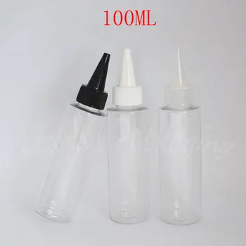 100ML Tukšs caurspīdīgās Plastmasas Pudelēs Ar Asiem Mutes, Cepures ,100CC E-liquid Tukšs Ievārījums Pudeles Konteineros , Dušas Želeja