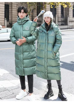 Ir 2021. Jaunu Garu Kokvilnas Mētelis Sieviešu Ziemas Kapuci Streetwear Silts Parkas Korejas Modes Bieza Pāris Jakas Sieviešu Y317