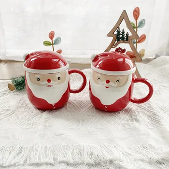 500ml Ziemassvētku Tēmu Keramikas Krūze Roku darbs, Lakots Santa Claus Ūdens Kausa Cute Sniegavīrs Piena Kafijas Tasi Ziemassvētku Dāvanu
