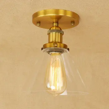 IWHD Vintage Plafon LED Griestu Lampas Virtuves Dzelzs Edison Retro Griestu Gaismas Ķermeņi Mājas Apgaismojums Guļamistabā Stikla Plafondlamp