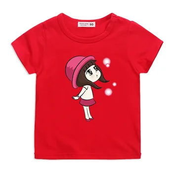 Bērniem Meiteņu Pavasara Vasaras Īsām Piedurknēm T-krekls 2022 Cute Karikatūra Izdrukāt Tees Tīras Kokvilnas Bērnu Apģērbu 2-8y Toddler T Krekli