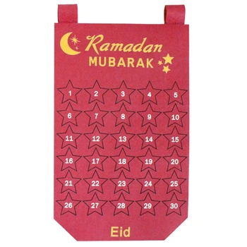 Ramadāna Apdare Eid Ramadāna 30 Kalendāra Dienu Laikā Eid Mubarak Karājas Jutos Bērniem Eid Mubarak Dāvanu Atpakaļskaitīšanas Kalendārs