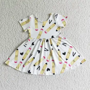 bērniem meitene pasūtījuma dizains vasaras modes īsām piedurknēm bērnu kleitu bērniem drukas kleita zīdainis, jaundzimušo apģērbs mazulim meitene kleita