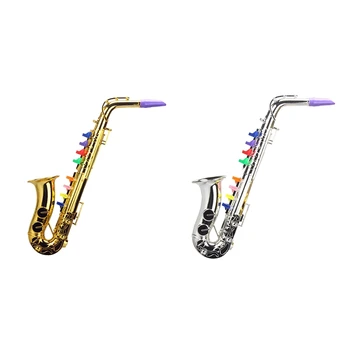 FBIL-Saksofons 8 Krāsainu Atslēgas, Simulācijas Rotaļu Aksesuārus Spēlēt Mini Mūzikas Pūšamie Instrumenti Bērniem Puses Rotaļlietas Dzimšanas dienā